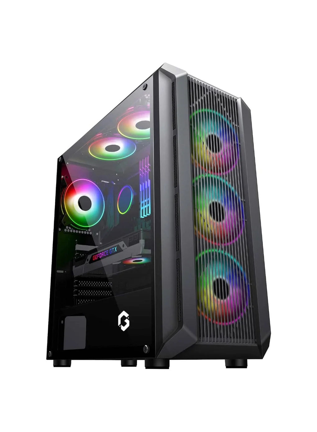 GAMEON TRIDENT II S-Series Mid Tower Gaming Case Premium ATX PC Chassis (Black, Standard Size) h74r3