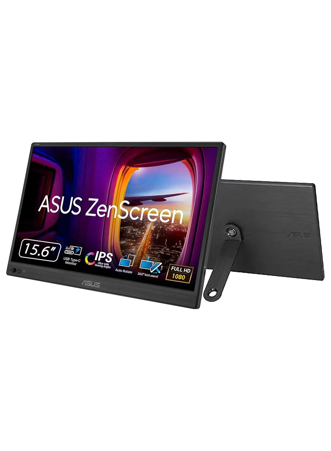 Premium Portable Monitor 15.6-inch Full HD IPS Display Slim Lightweight Screen for Laptop (Black, 15.6 inch) ka8v1