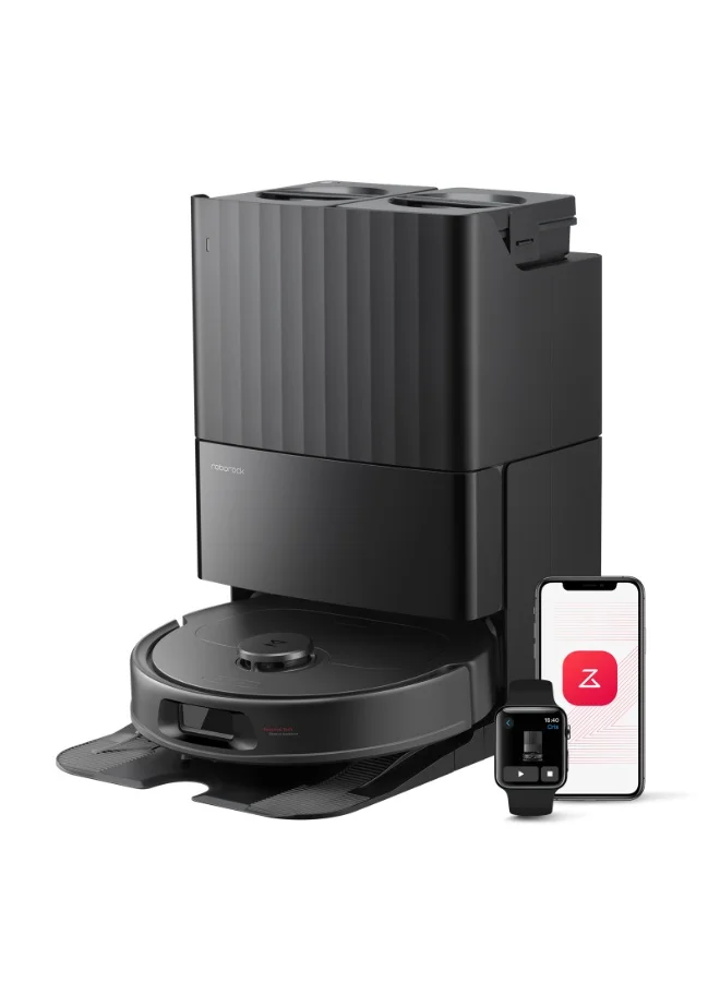 Premium Robot Vacuum Cleaner and Mop with 10,000 Pa Suction Power, Intelligent Obstacle Avoidance and Multifunctional Docking Station (Black) zw1fr