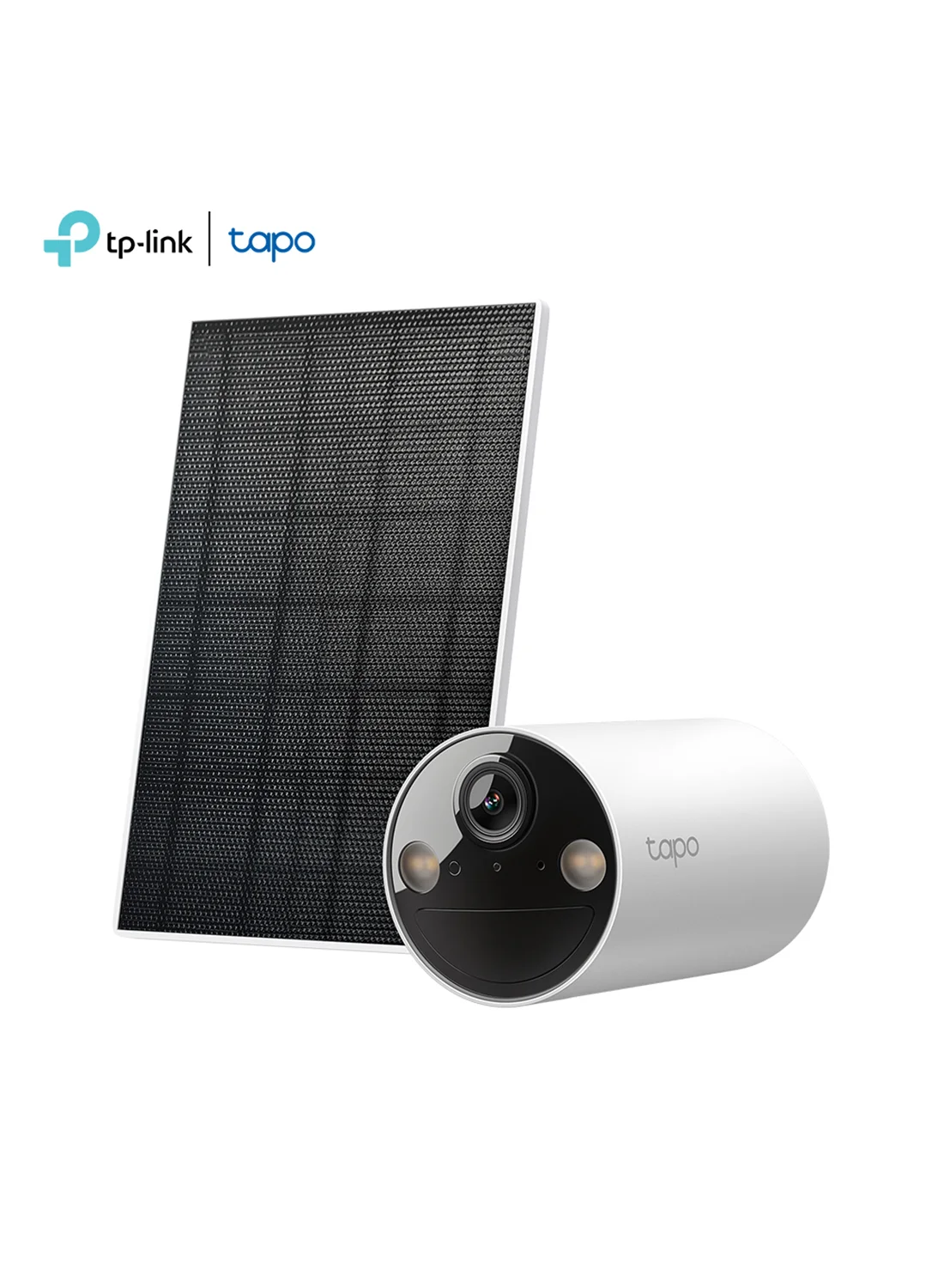 Solar-Powered Security Camera Kit 2K 3MP Wireless Outdoor Surveillance System (IP65 Weatherproof, White) v2vm3