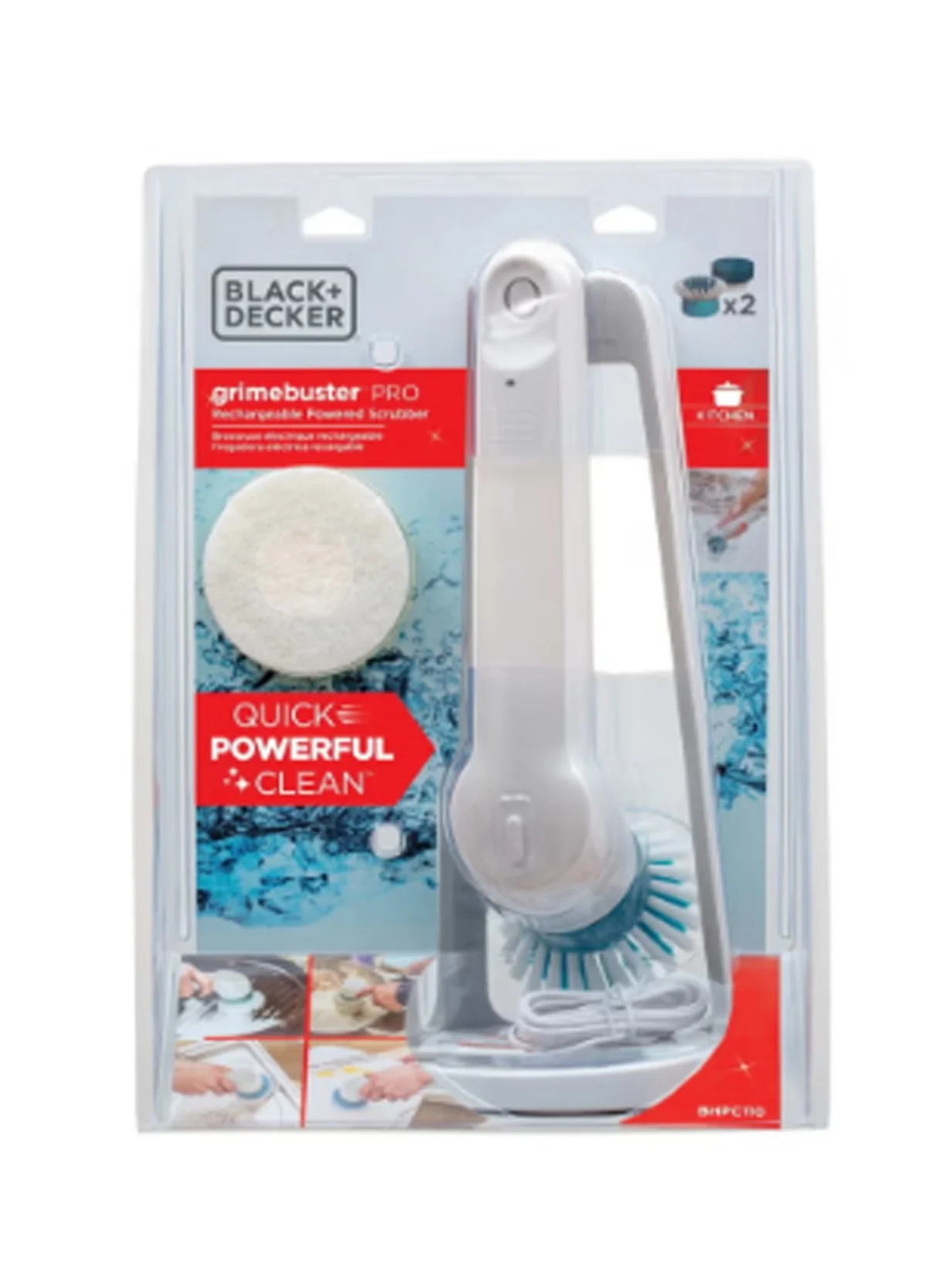 Premium Rechargeable Power Scrubber Brush for Deep Cleaning (White, 1 Unit) 10djn