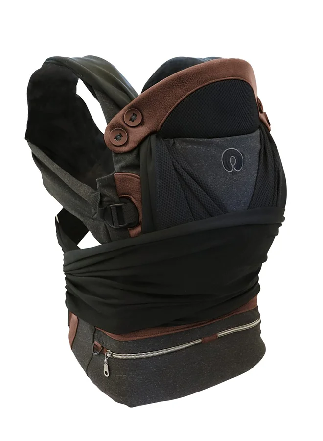 Premium Ergonomic Baby Carrier Adjustable Breathable Fabric Support for Infants and Toddlers (Charcoal, One Size) hngb8