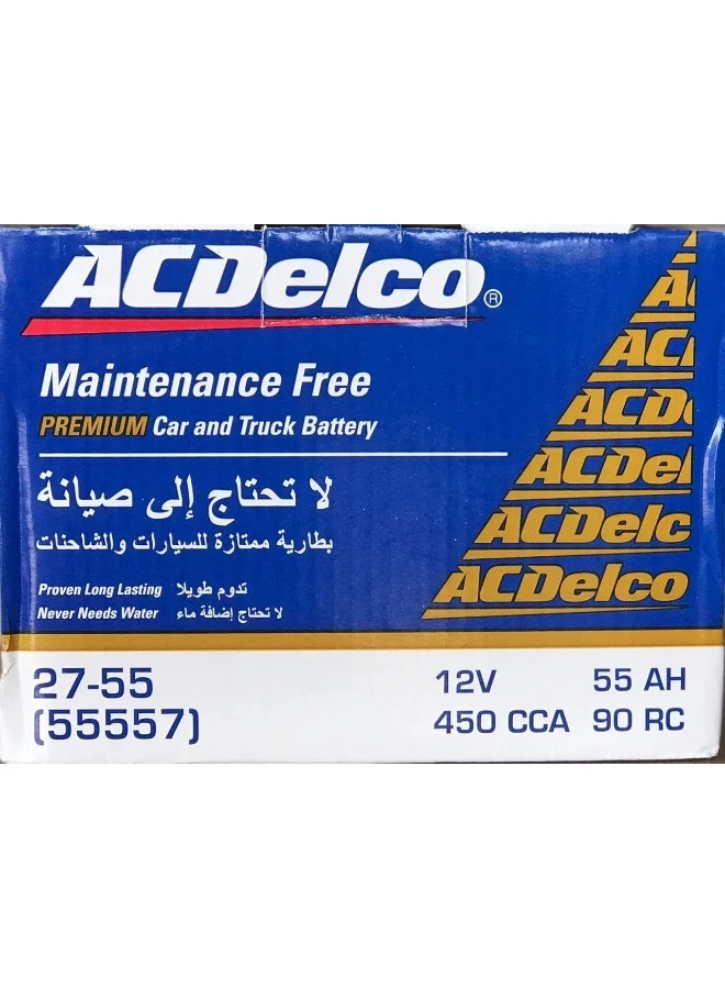 Premium Automotive Lead-Acid Battery 12V 55Ah (Maintenance-Free, High-Performance) 0lkop
