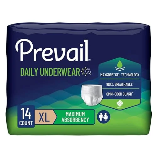 Premium Protective Underwear for Adults Maximum Absorbency Disposable Incontinence Briefs (Unisex, XLarge, 14 Count) 5hrma