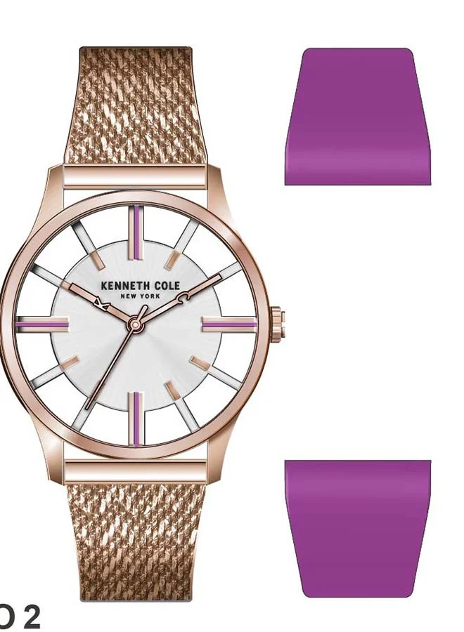 Premium Analog Quartz Wristwatch for Women Stainless Steel Silver Dial (34.5mm) 8upru