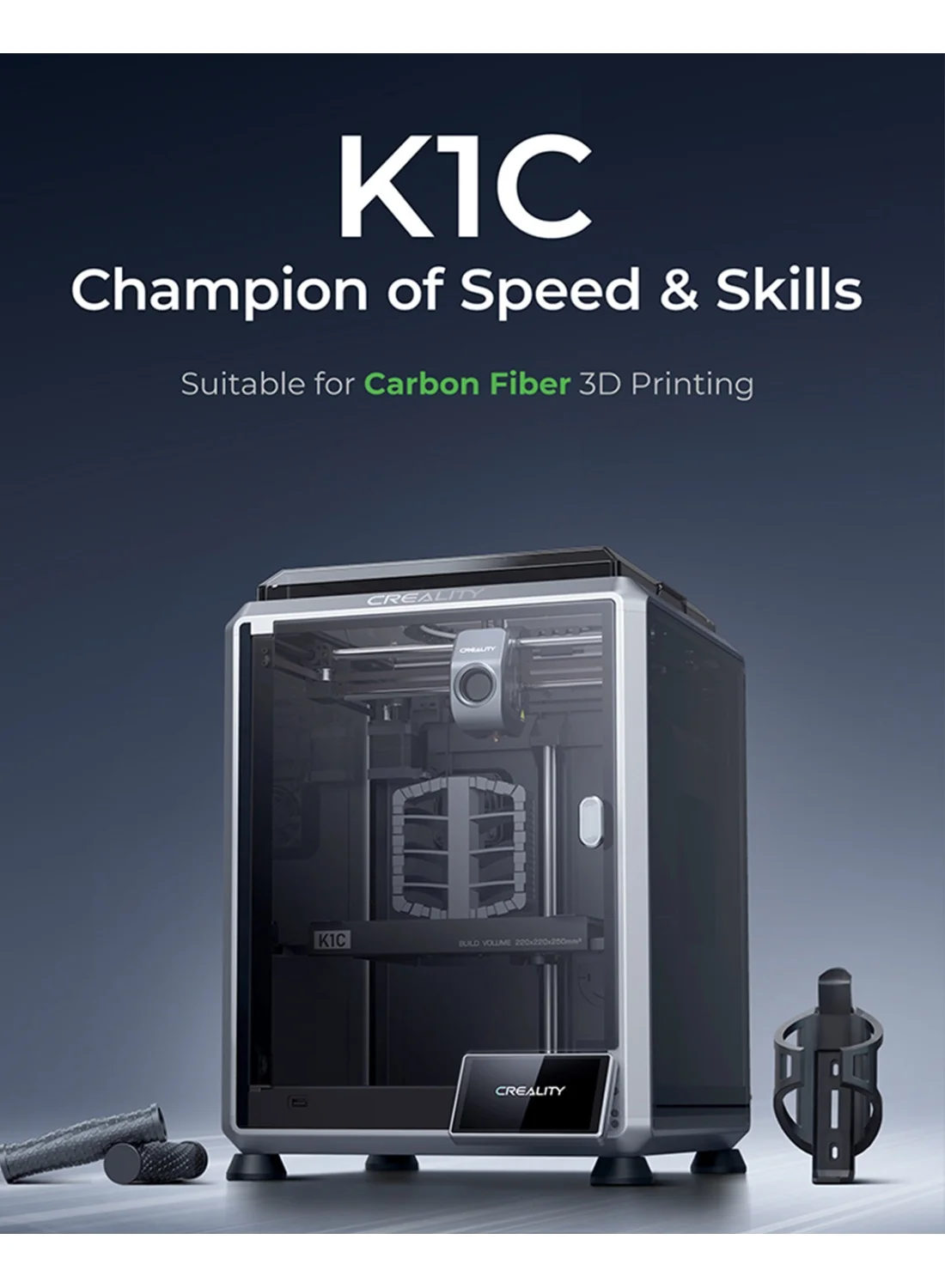 Professional 3D Printer High-Speed Desktop Machine with AI Camera and Auto Leveling (22x22x25cm) dzisx