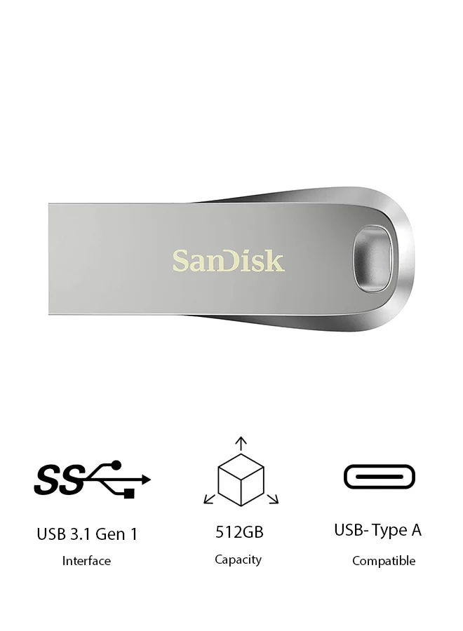 Premium High-Speed USB 3.2 Flash Drive Metal Data Storage Device (Silver, 512 GB) hxhqt