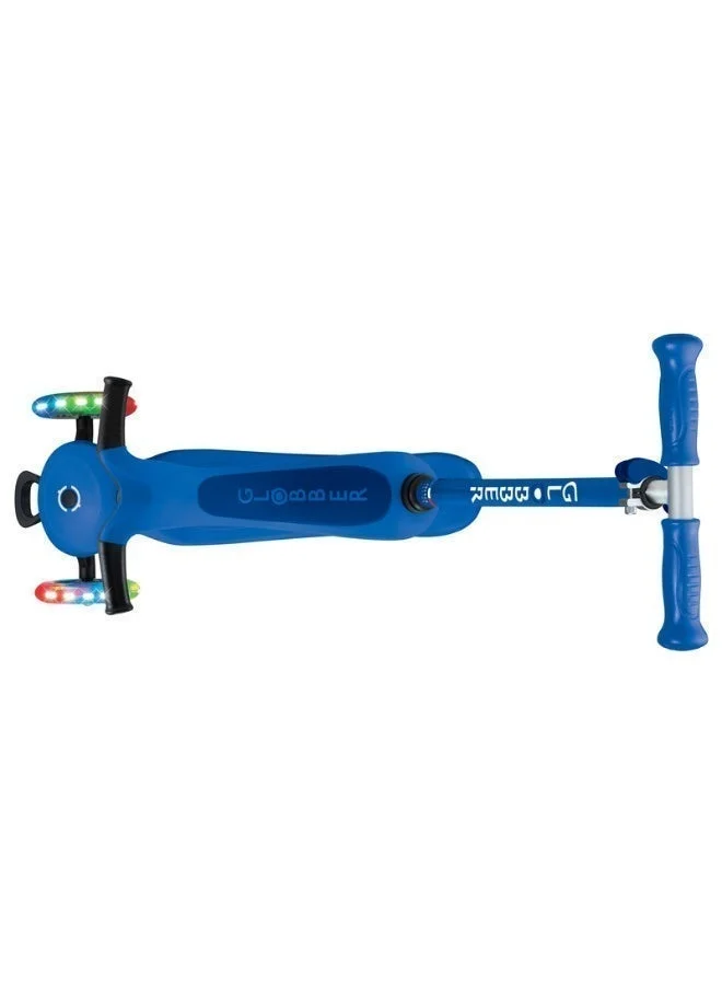 Premium 3-Wheel Kids Scooter with LED Lights and Adjustable Handlebar (Navy Blue) sqcat