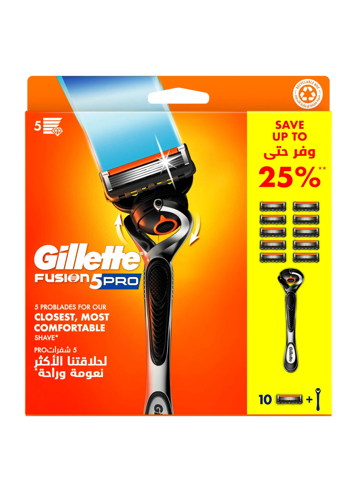 Premium Shaving Handle with 10 Precision Blades Set for Men (1 Handle, 10 Blades) 736q5