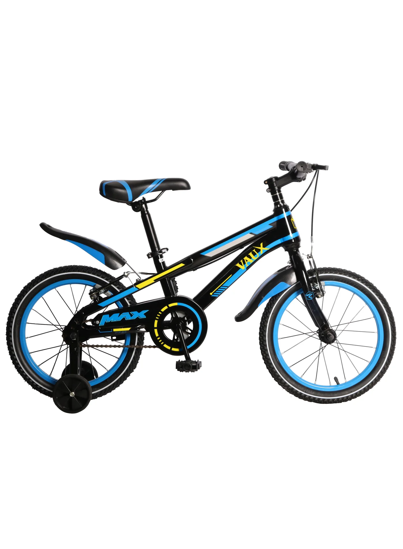 Vaux Kids Road Bike with Training Wheels and Adjustable Seat (Blue, 16 Inch) 5lxle