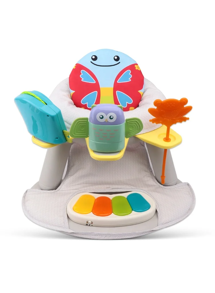 Premium 2-in-1 Convertible Dining Chair and Toddler Play Seat with Pedal Piano (Butterfly Pattern) 0xutj