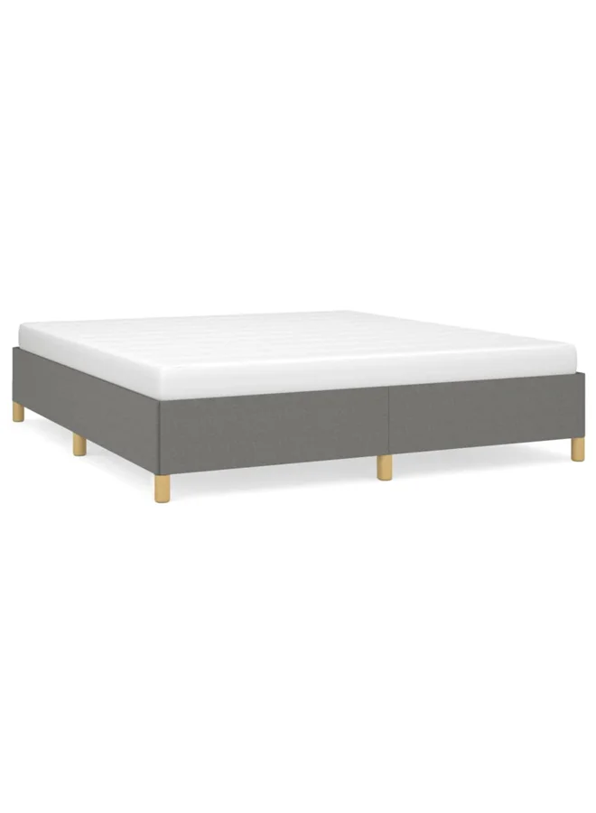 VidaXL Bed Frame Super King Size Upholstered Fabric Platform Bed (Dark Grey, 180x200 cm) rc6mq
