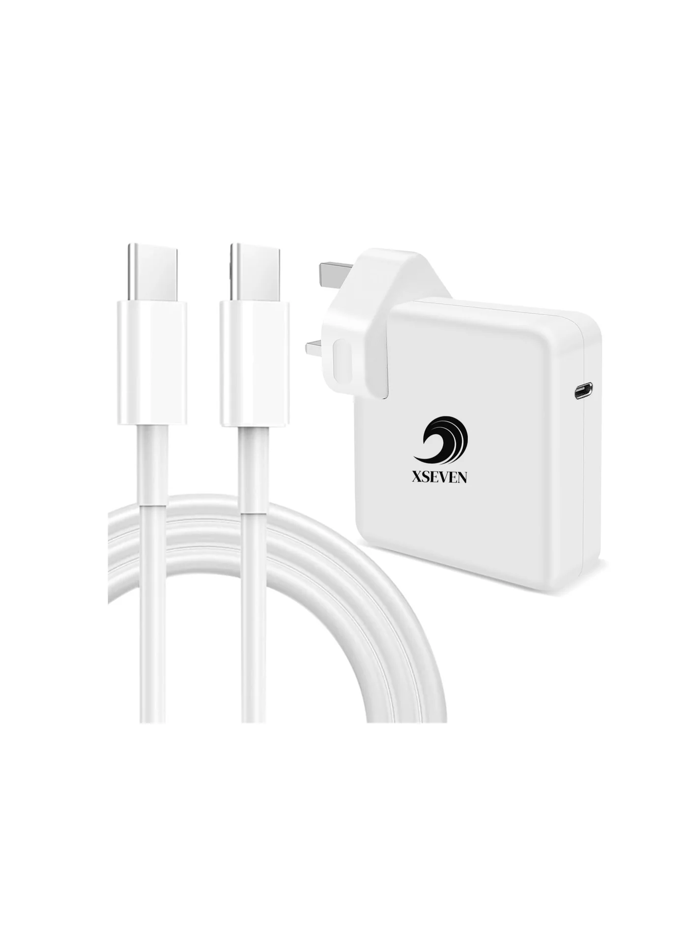 XSEVEN 96W USB-C Laptop Power Adapter Fast Charging Wall Charger with 2M Cable (White, 96W) roh8x