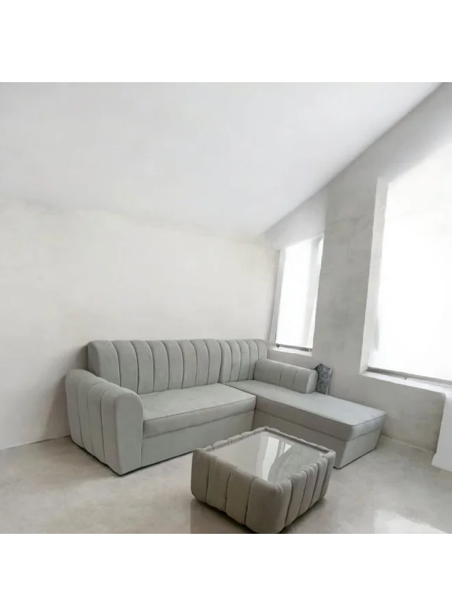 Maharat Al Bahar Large L-Shape Sofa Set Premium Living Room Furniture (Grey, 300 cm) 0sqqm