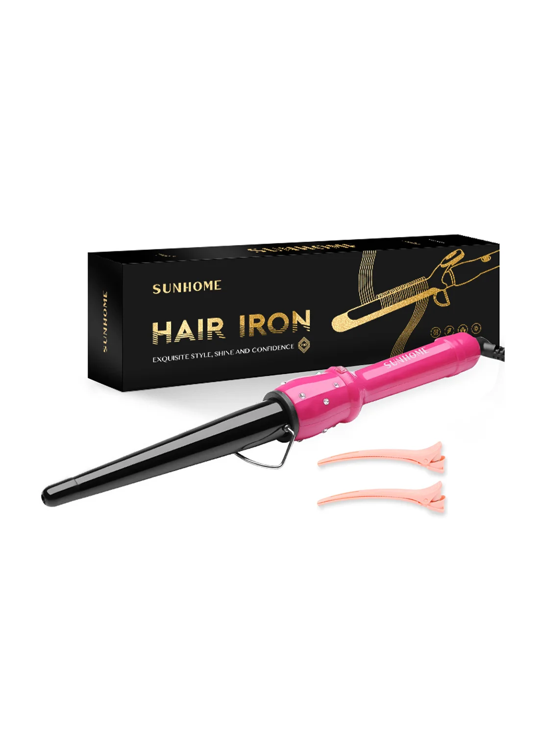 Sunhome Professional Hair Curler 25mm Ceramic Barrel (Pink, 25mm) 894is