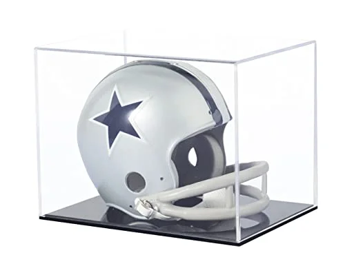 ZIGFRUIT Mini Helmet Display Case Clear Acrylic Protection Holder for Sports Collectibles (15 cm x 12 cm x 12 cm) m9y1u