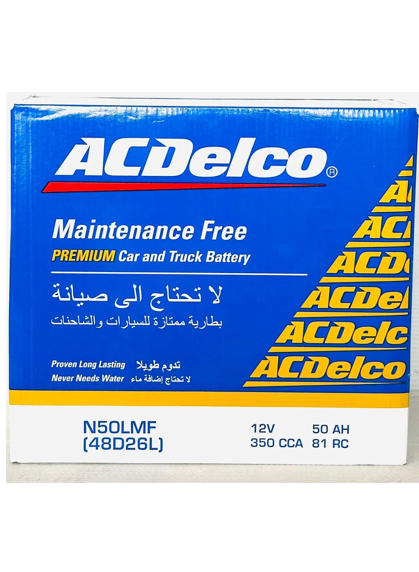 Ac Delco Automotive Car Battery 12V 50AH N50L 48D26L-MF Maintenance-Free Starting Power gidmm