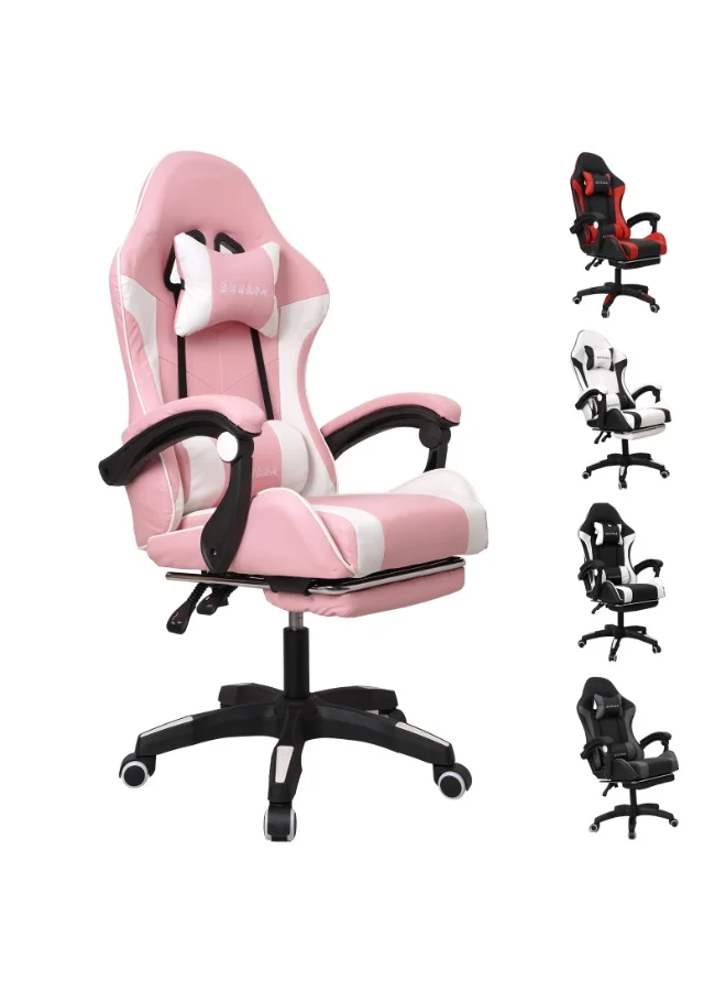 DUUKOA Ergonomic Gaming Chair with Retractable Footrest and Adjustable Backrest (Black, Standard Size) u687x