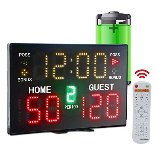 YZ UltraBright LED Digital Scoreboard with Remote Control Portable Electronic Score Keeper for Indoor and Outdoor Sports (45 cm x 25 cm) 9yjbf