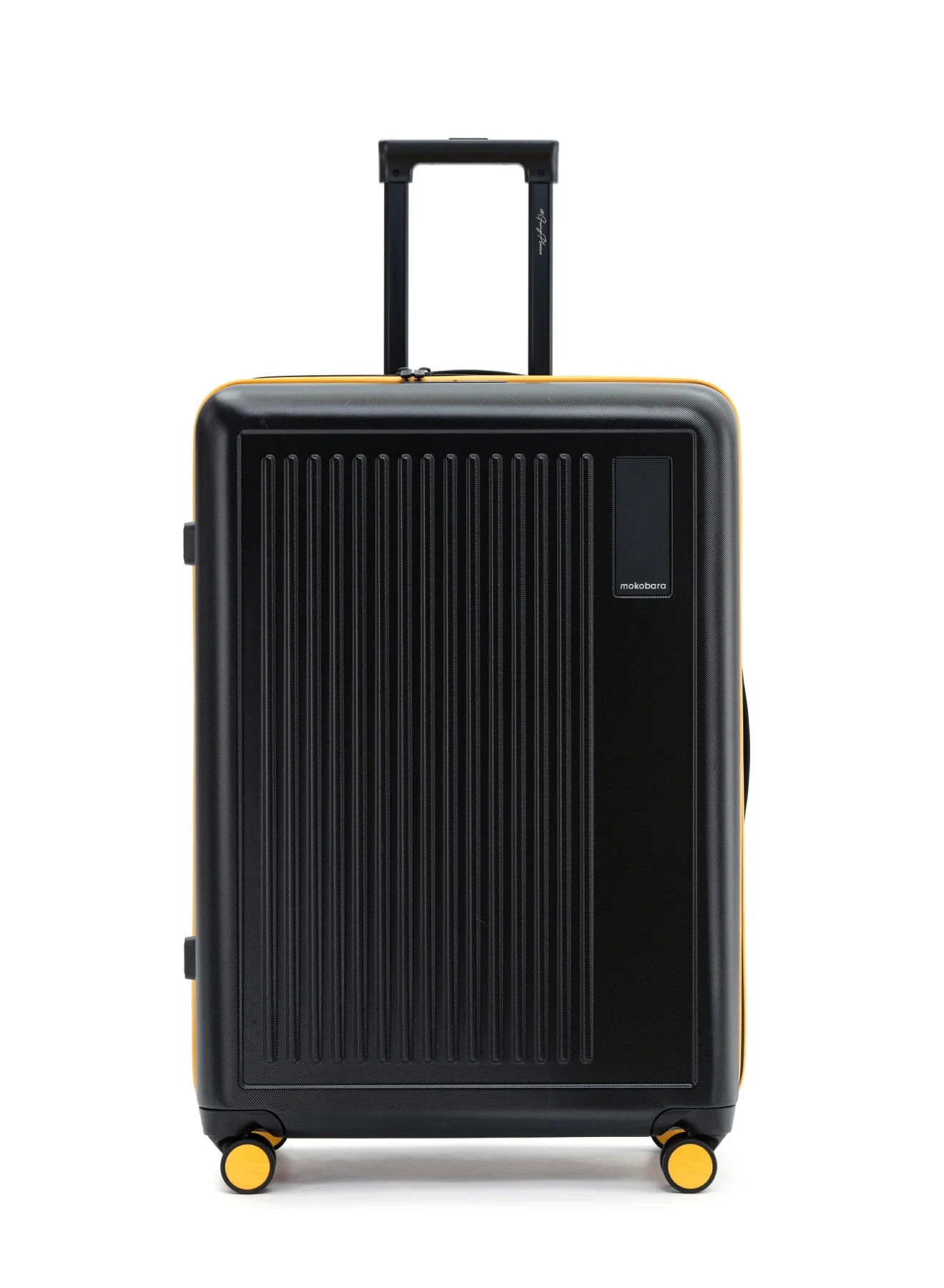 Premium Large Check-in Luggage Hardshell Suitcase with TSA Lock and YKK Zippers (Black and Yellow, 100L) h4p8p