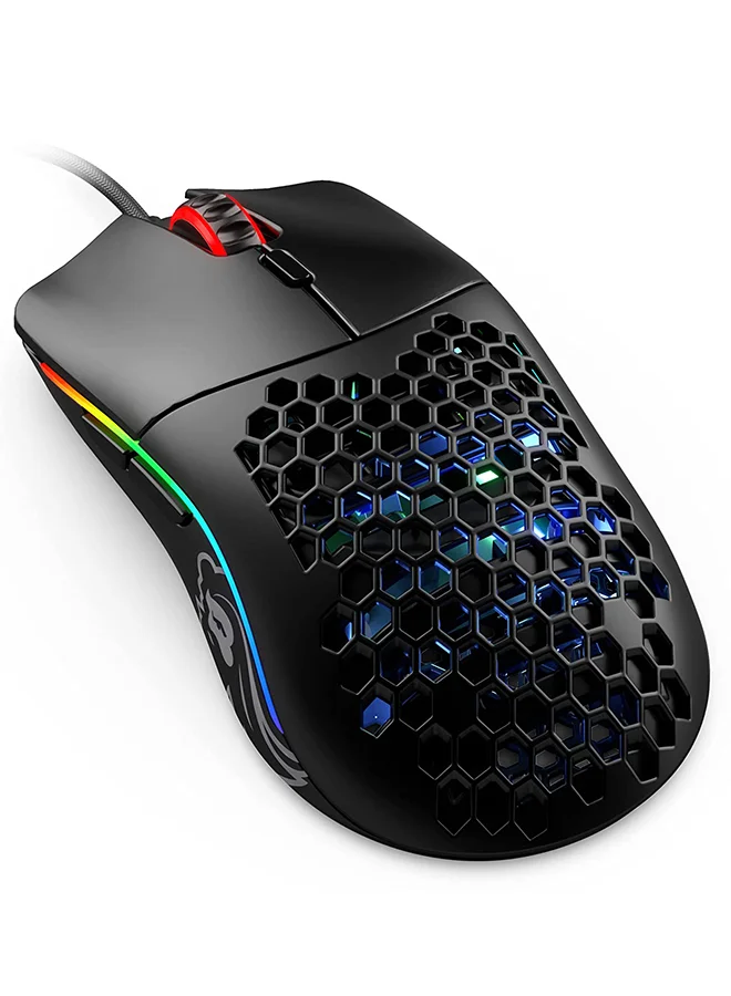 Premium Lightweight Honeycomb Gaming Mouse RGB Wired Optical Sensor (Matte Black, 58 g) cbvnh