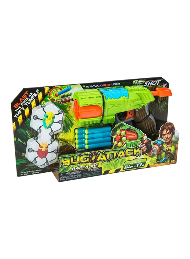 X-Shot Double Rapid Fire Bug Attack Set (3-Piece Toy Blaster Kit) 24c3d