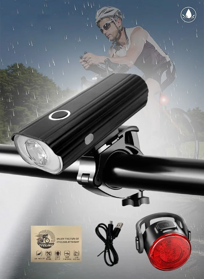 Polish'D Aluminum Alloy LED Bike Headlight 2000 Lumens Rechargeable Waterproof Front Light for Road and Mountain Bicycles 2immp