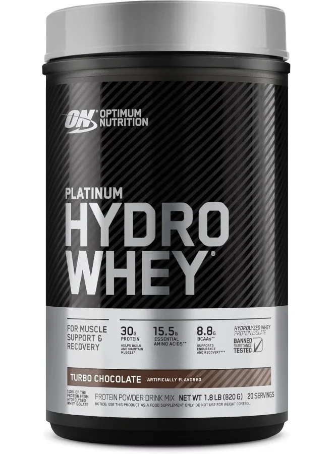 Platinum Hydrowhey Protein Powder Hydrolyzed Whey Isolate for Muscle Support (Turbo Chocolate, 820 g) e6mn9