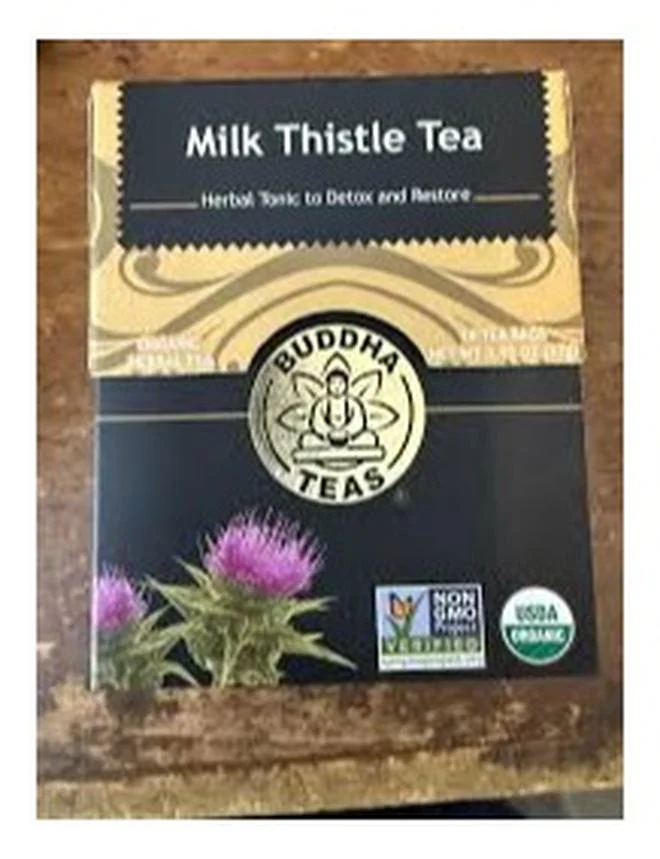BUDDHA TEAS Organic Milk Thistle Herbal Tea Premium Caffeine-Free Infusion (18 Tea Bags, 27g) 62j78