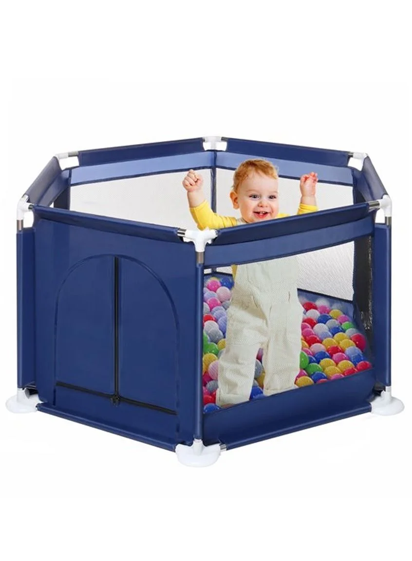 DubaiGallery Foldable Baby Playpen Safety Barrier Activity Center with Basketball Hoop (120 cm x 120 cm) 7bk8d