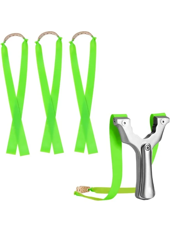 JCD Slingshot Flat Rubber Bands Replacement Set (Green, 12 Pieces, 1mm Thickness) obv4n