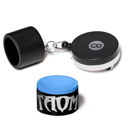 TAOM V10 Billiard Pool Cue Premium Chalk (Blue, 1 Piece) with Retractable Holder 2n0kt