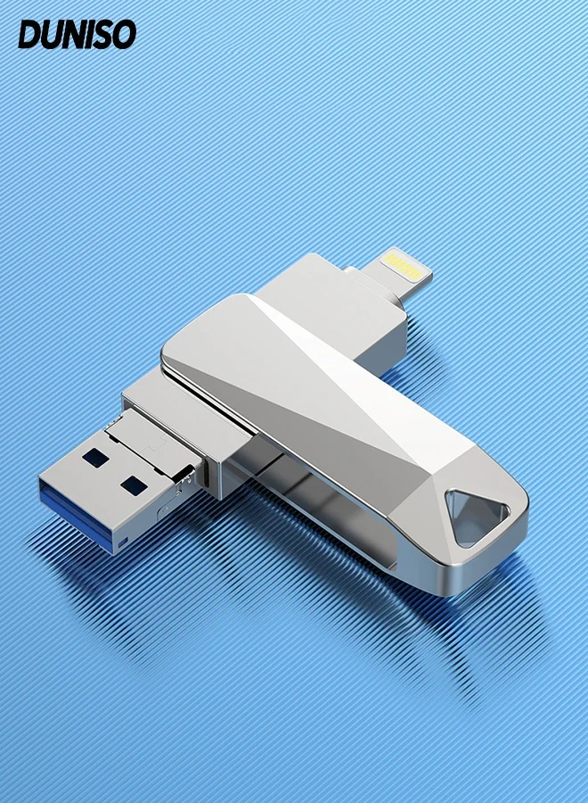 DUNISO 3-in-1 USB Flash Drive 2TB High-Speed Data Storage Memory Stick (USB 3.0, Multi-Interface for PC and Mobile Devices) 4g2kd