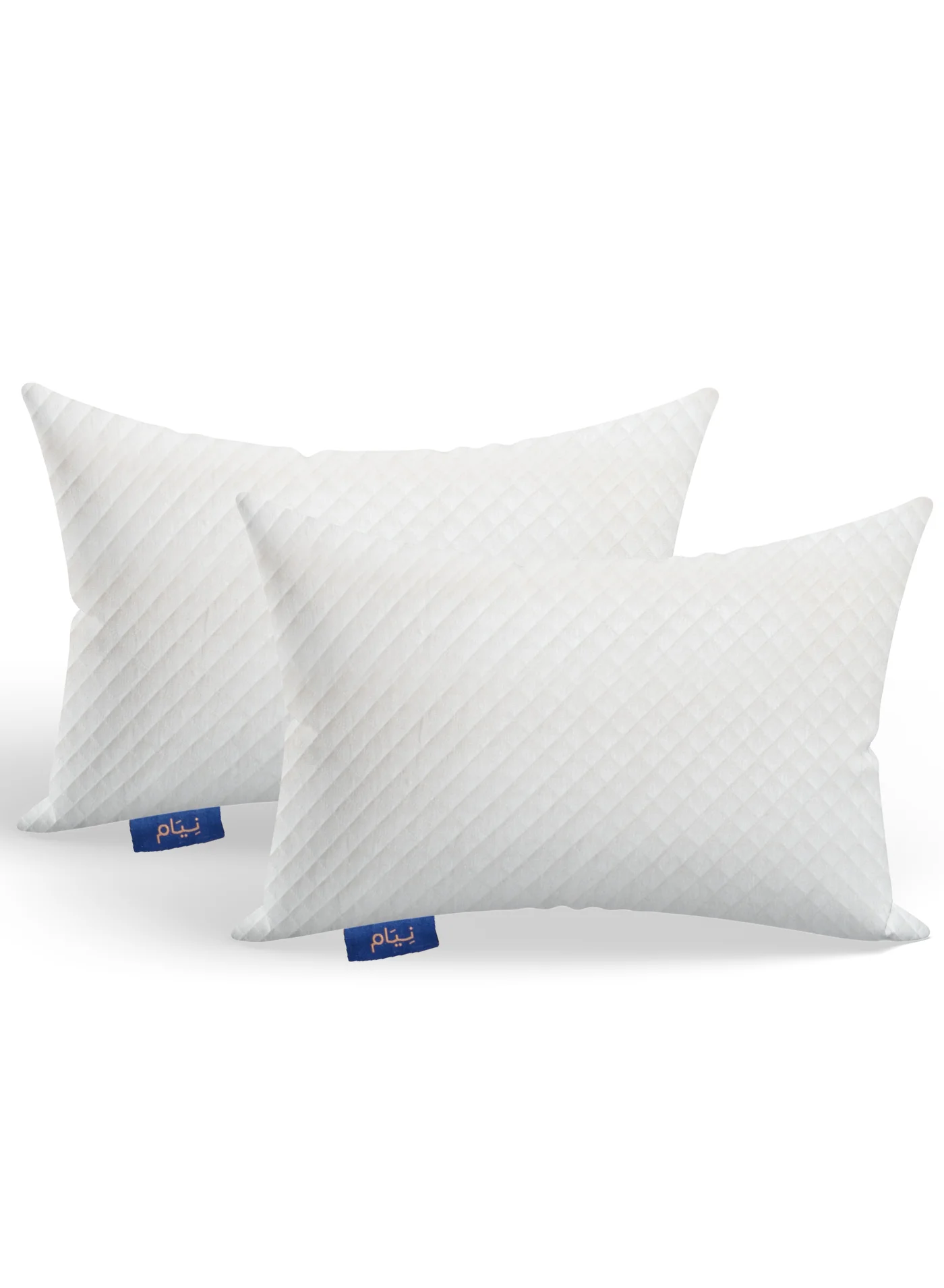 Neyam Premium 2-Piece Pillow Set with Extra Filling Foam and Washable Cotton Covers (43x40x21 cm) owyj1