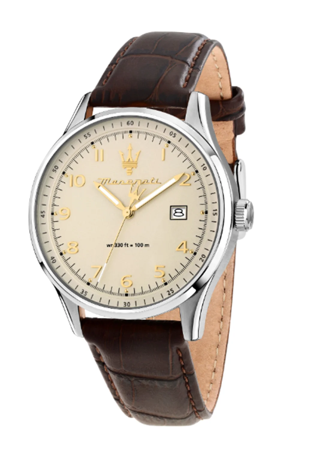 Premium Men's Analog Wristwatch with Matt Dial and Brown Leather Strap (42mm) avbaz