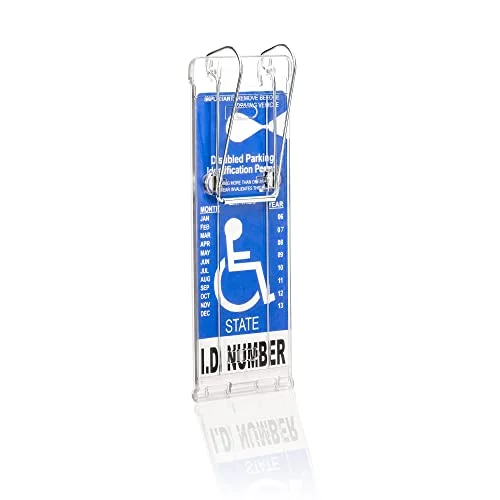 JL Safety Vertical Handicap Placard Holder Premium Hard Plastic Parking Tag Protector (1 Pack) 8iuje