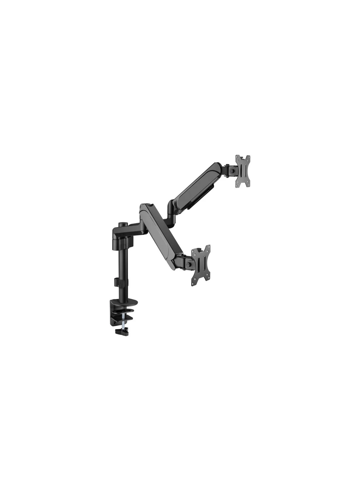 GAMEON Dual Monitor Arm Gas Spring Pole Mount for Gaming and Office (Black, 17-32 inch, 9 kg Capacity) 5e4bh