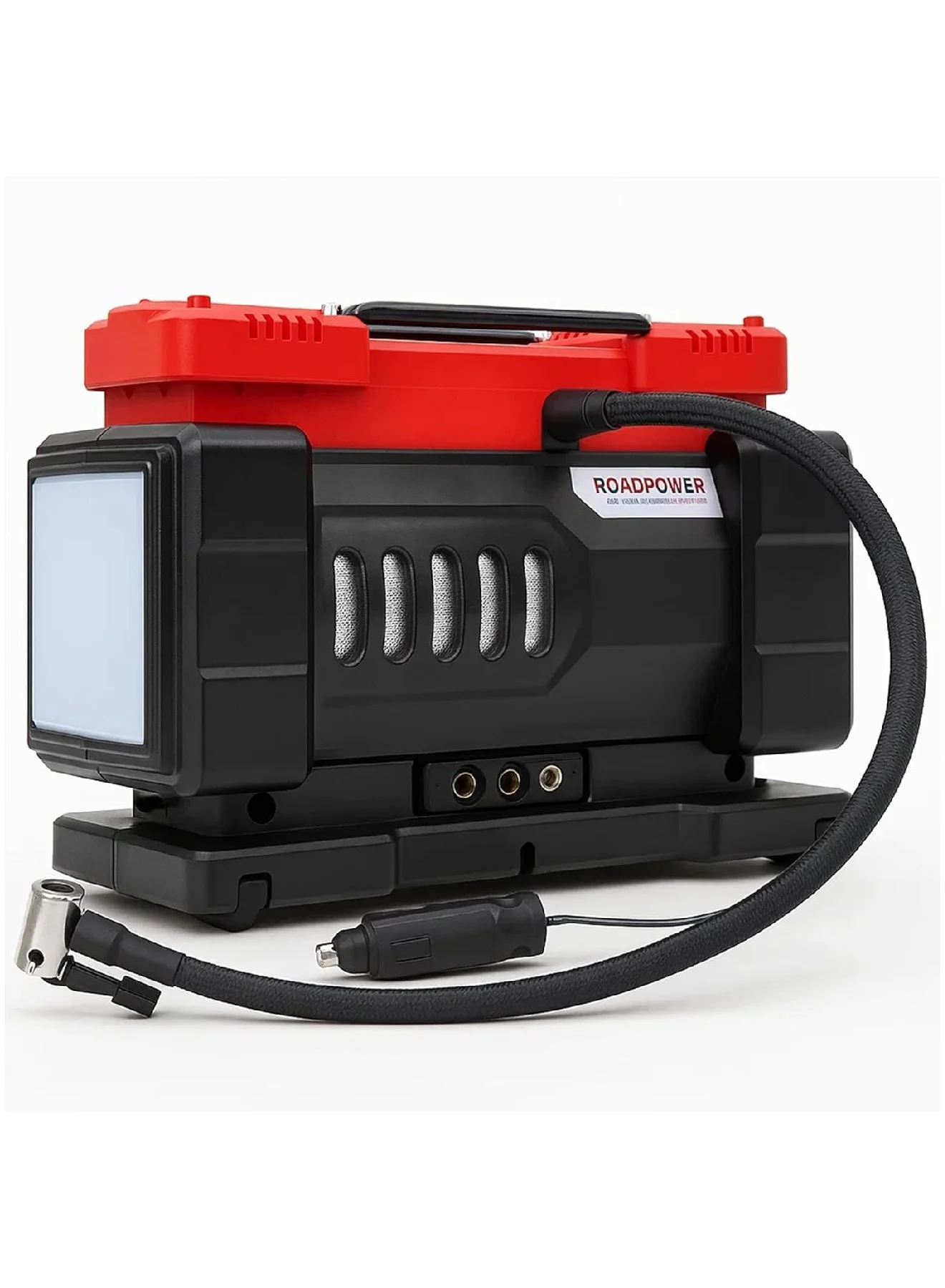 RoadPower Digital Air Compressor Tire Inflator Double-Cylinder 140W High-Performance Pump with Emergency LED Light (12V, 36L/min) 9juu5