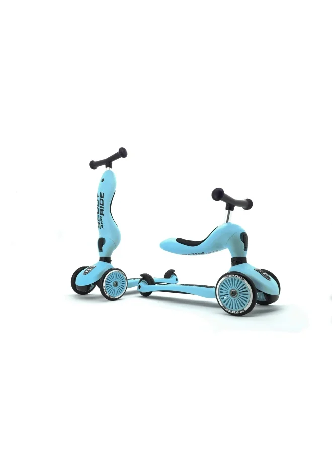Scoot & Ride Highwaykick 1 Convertible Scooter and Ride-On for Kids (Blueberry, 2-in-1 Design) 7u503