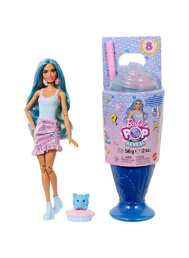 Fashion Doll Pop Reveal Cares For Series Cupcake Theme Playset with Pet (8 Surprises, Color Change Feature) o5a17
