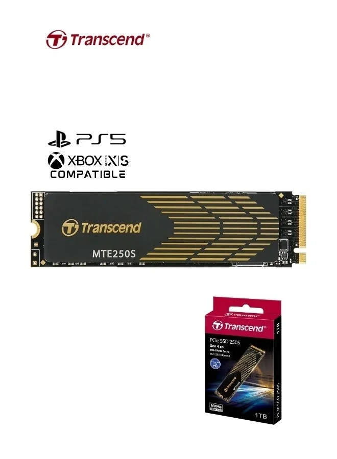 Transcend PCIe 4.0 M.2 2280 NVMe Internal Gaming SSD (1TB, 7200MB/s Read Speed, High-Performance Storage for Desktop and Laptop) 4nf9l
