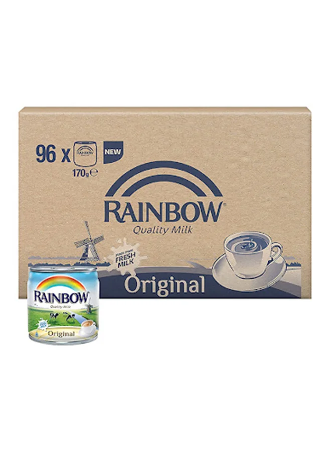Rainbow Evaporated Milk Premium Creamy Dairy Base (170g, Pack of 96) d6r8x