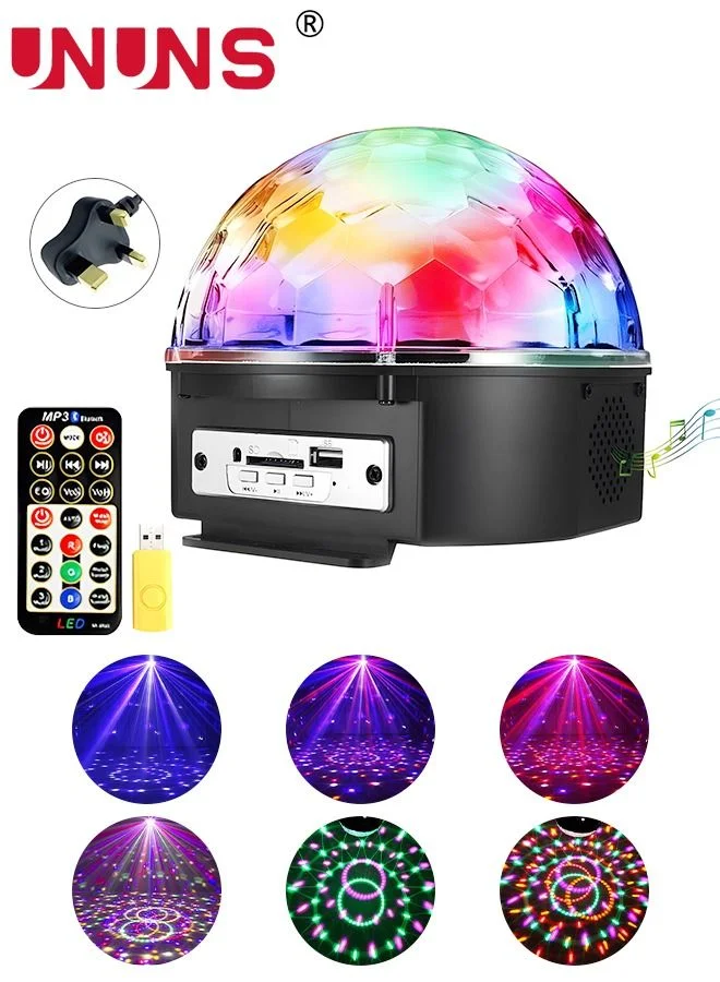 UNUNS LED Crystal Magic Ball Disco Party Light with Bluetooth and Remote Control (6 Colors, 18 cm) 2y4wb