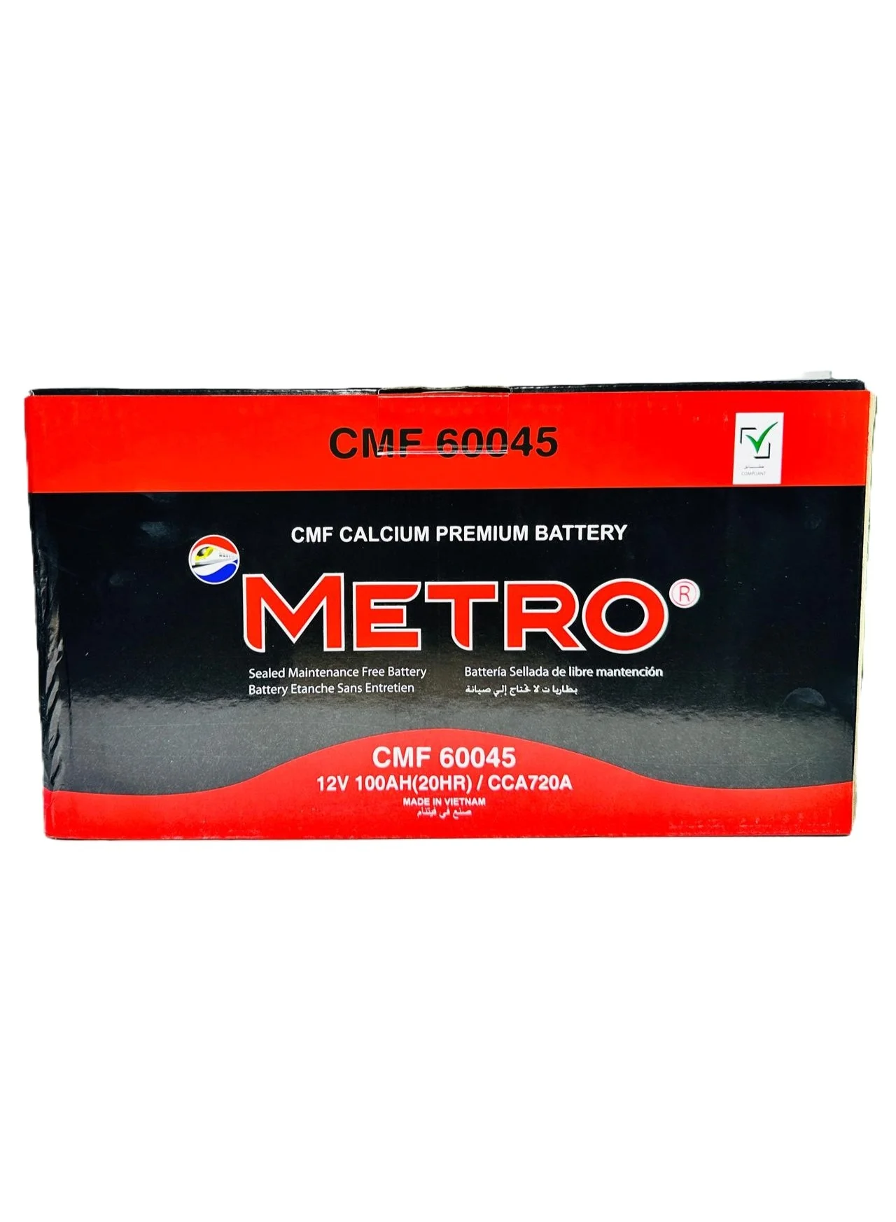 Metro 12V 100AH DIN100R Automotive Battery R-Layout Premium Power for Luxury Sedans (100AH) txj1k