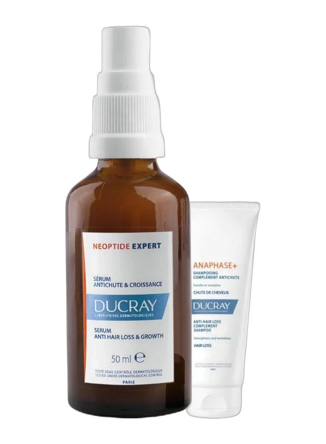 Ducray Hair Care Bundle Neoptide Expert Serum and Anaphase Plus Shampoo (100 mL Serum, 200 mL Shampoo) ribur