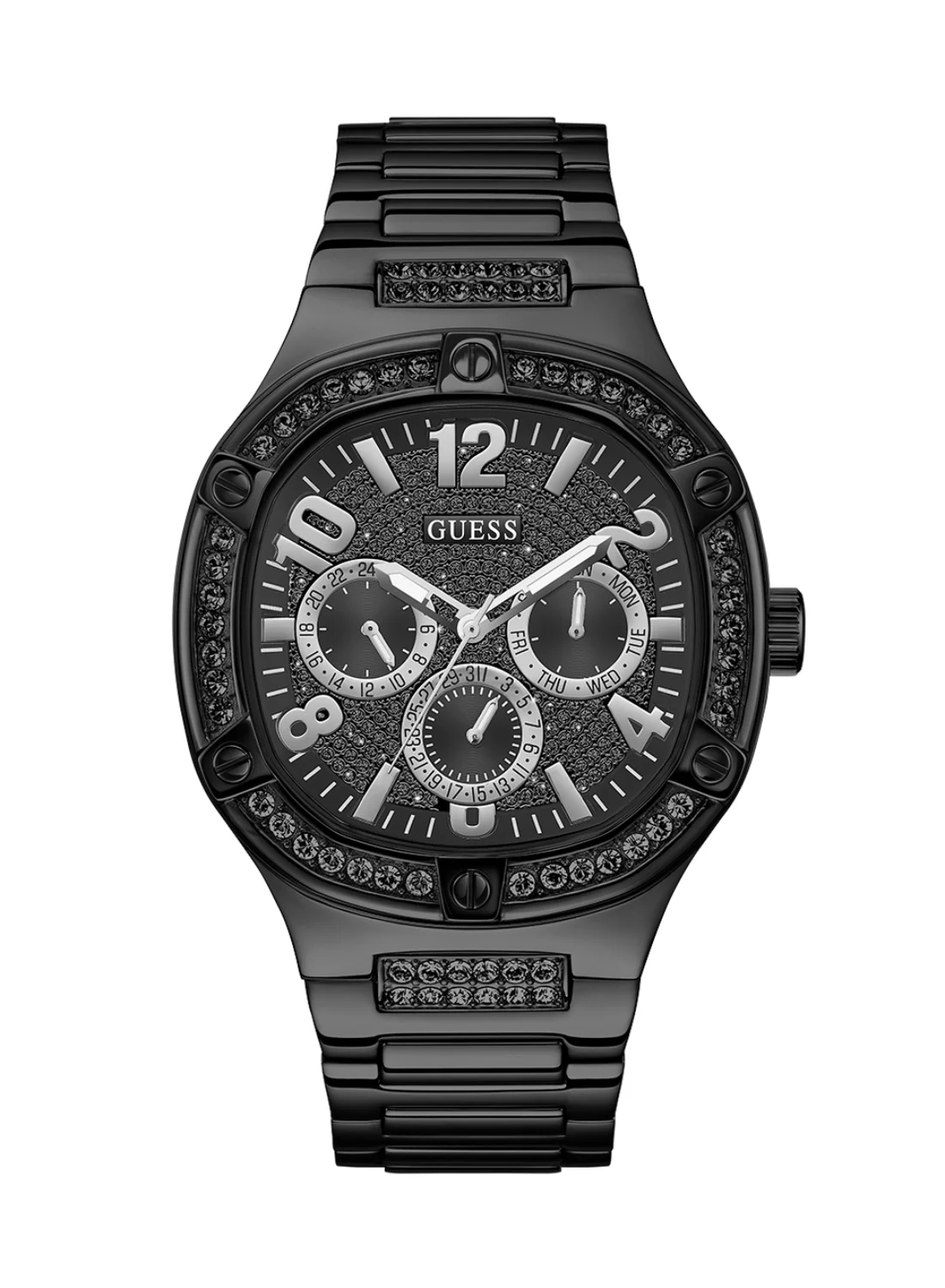 Premium Multi-function Analog Watch for Men Stainless Steel Black (One Size) r1iok