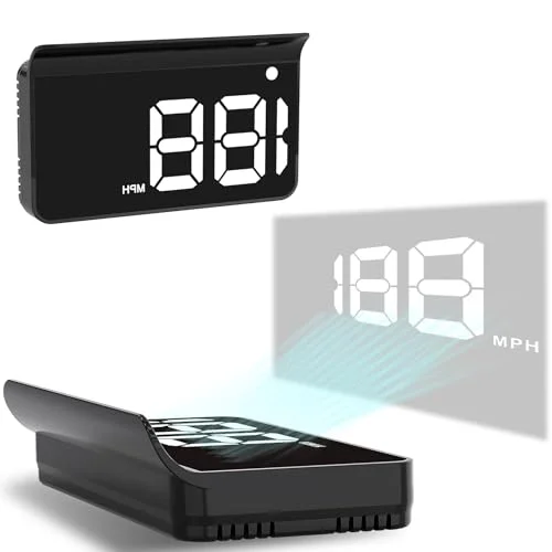 KUOWEIHUD Digital GPS Head Up Display Speedometer for Cars (Automatic Brightness, Large Font, Plug and Play, White) 2y6yj