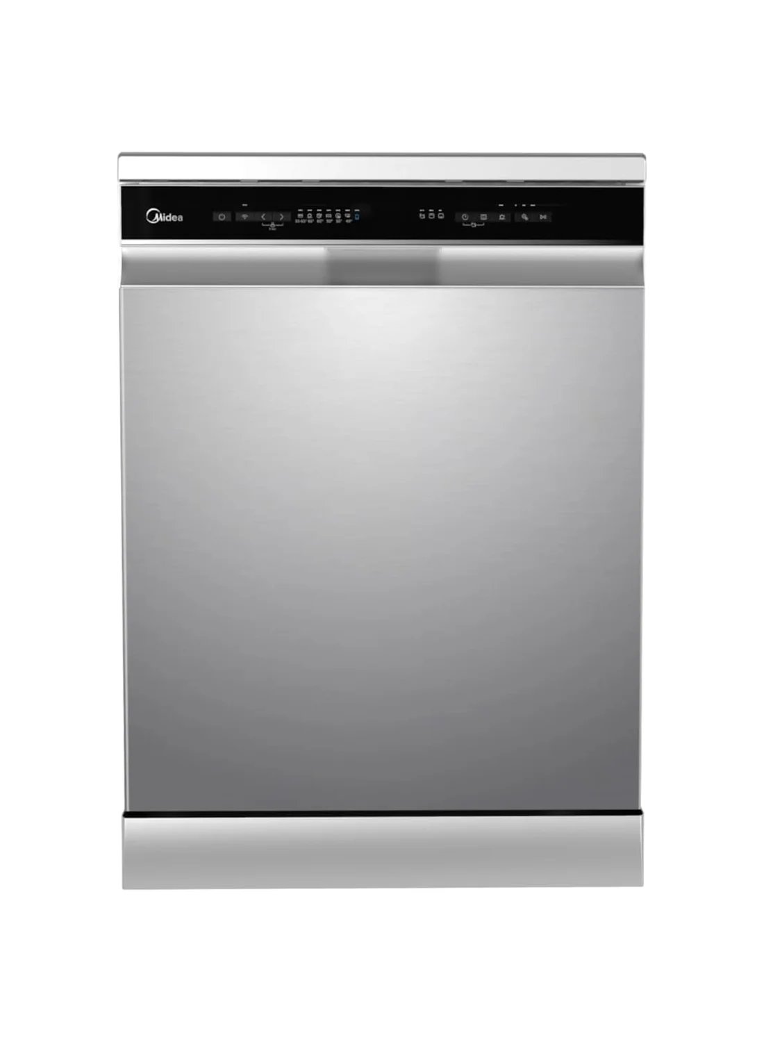 Midea Smart Freestanding Dishwasher (14 Place Settings, 9 Programs, Wi-Fi, Dual Zone Wash, Stainless Steel, Silver) h1fwo