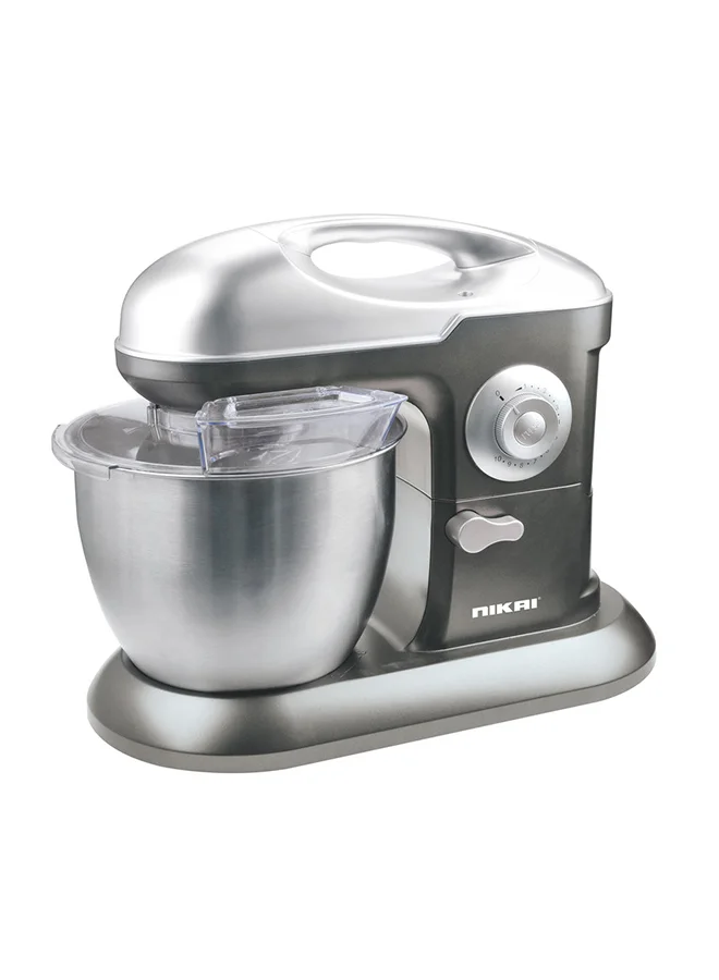 Nikai Kitchen Machine Stand Mixer with Stainless Steel Bowl (Grey, 6.5 L, 1000 W) 3s7nk