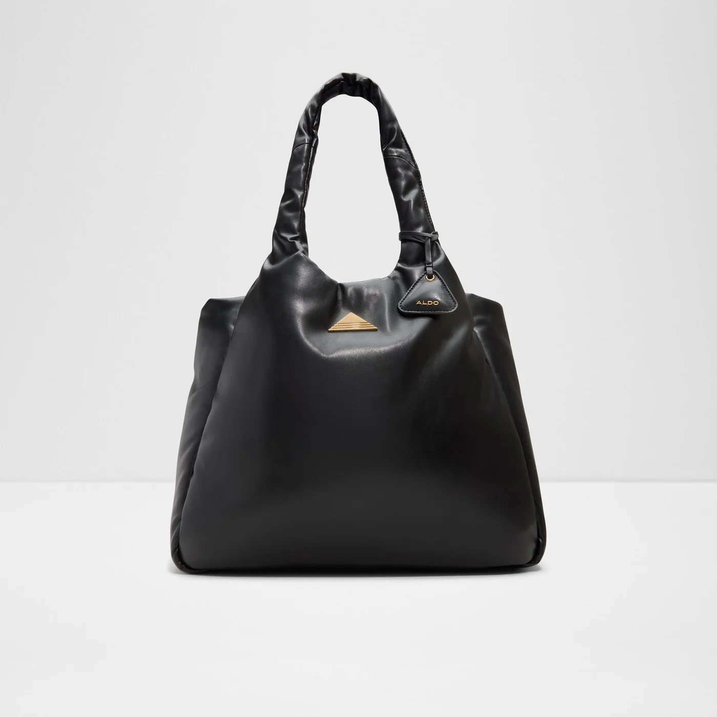 Premium Synthetic Leather Tote Bag Minimalist Everyday Handbag for Women (Black, Large) ix6th